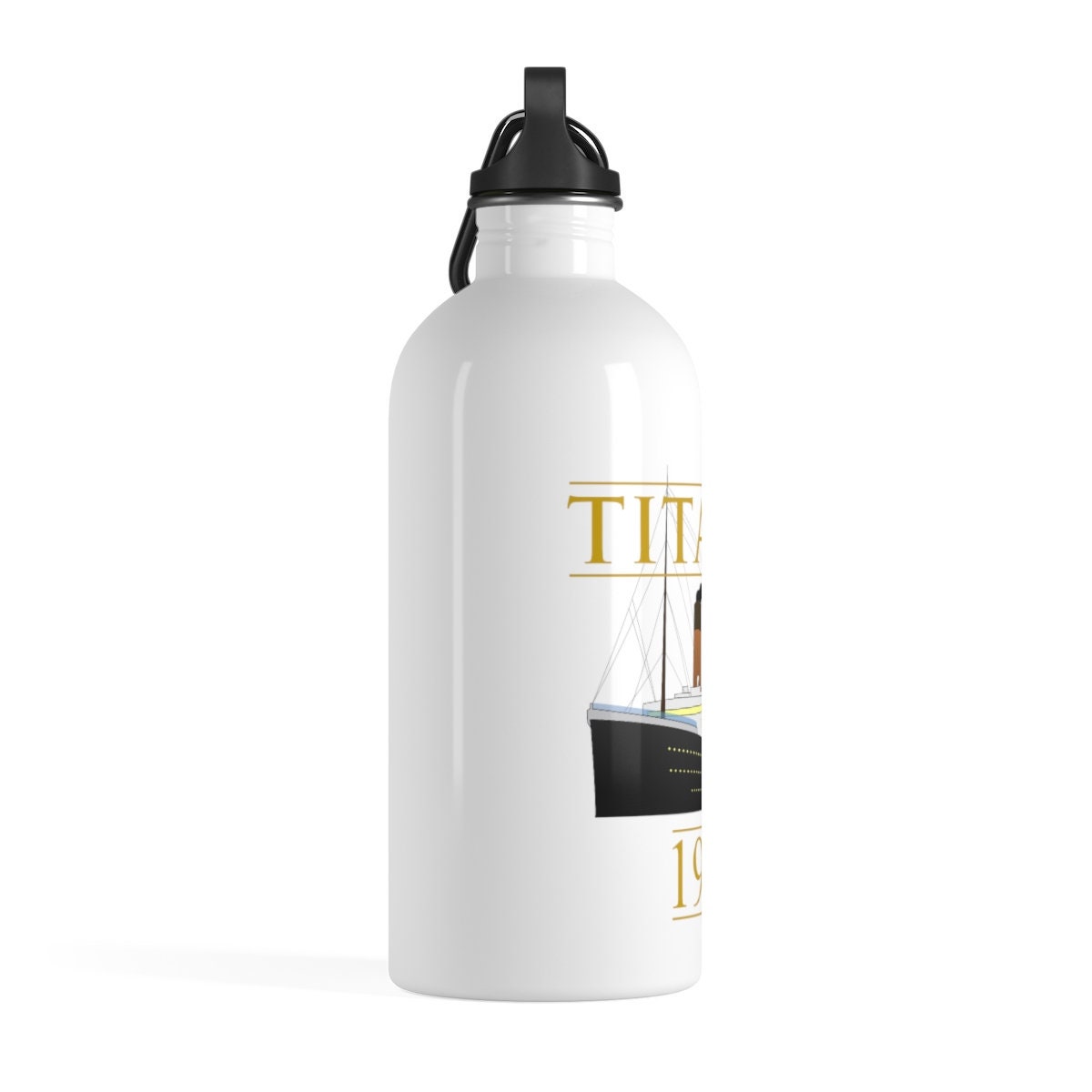 Water bottle with Titanic label, custom water bottle, metal water bottle, swim team gift