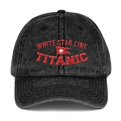 R.M.S Titanic dad hat, white star line embroidery font, Titanic teen boy gift