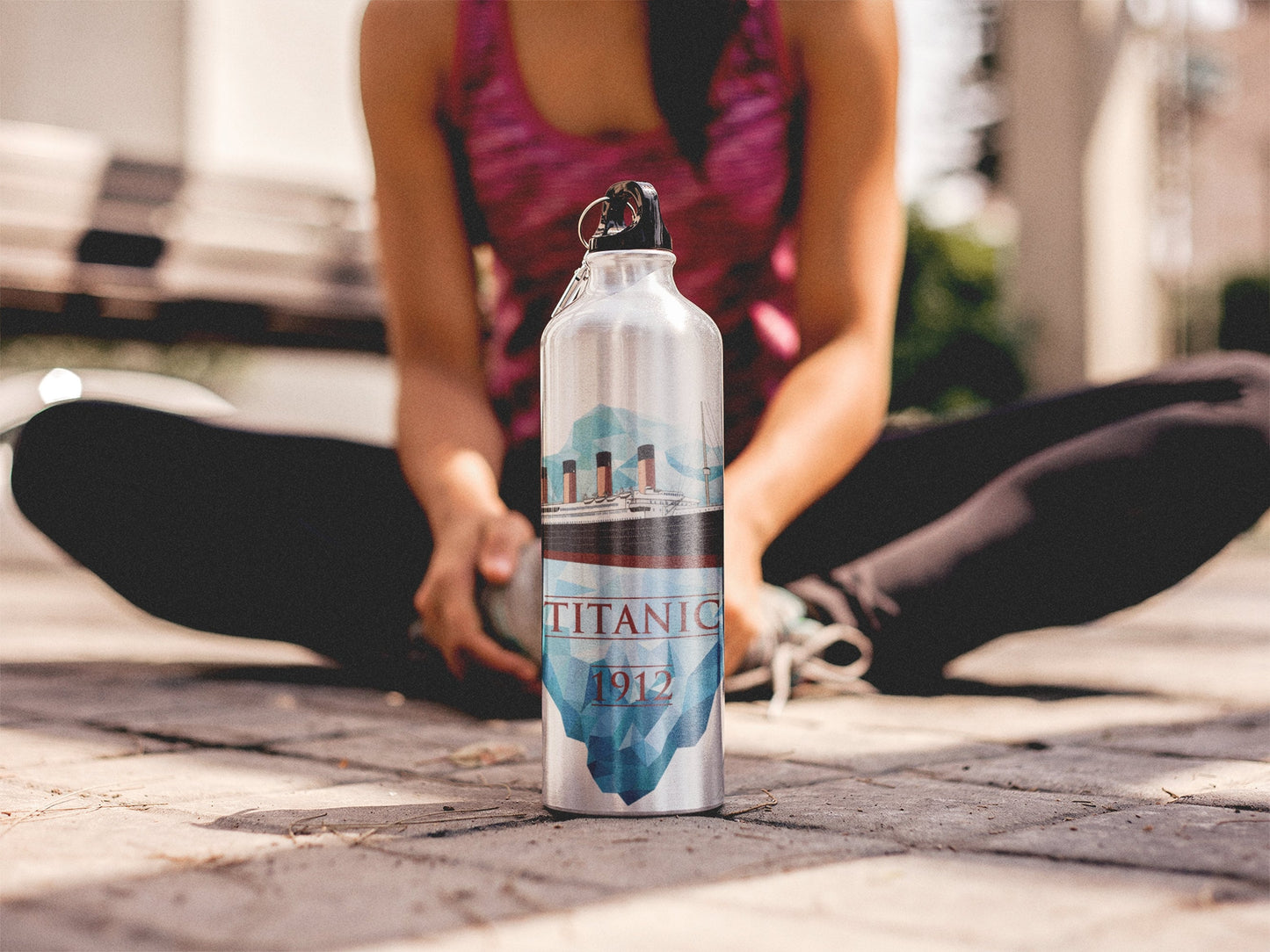 Iceberg & Titanic water bottle, perfect gift for yoga lover, stainless steel water bottle