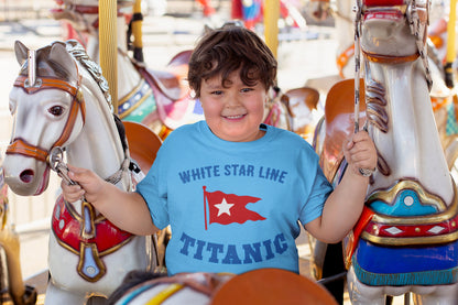 White Star flag Titanic shirt kids & youth 2-10 years, R.M.S Titanic fanatic kid cruise shirt