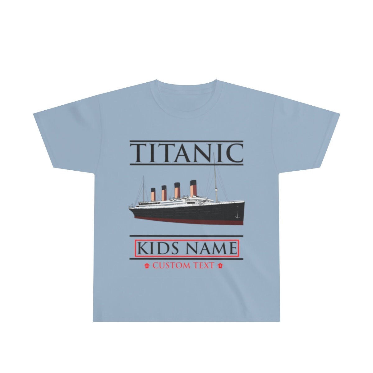 Titanic custom name shirt, handmade t shirt for history buff, custom printed tee -gift for kid's, 2-10 years old