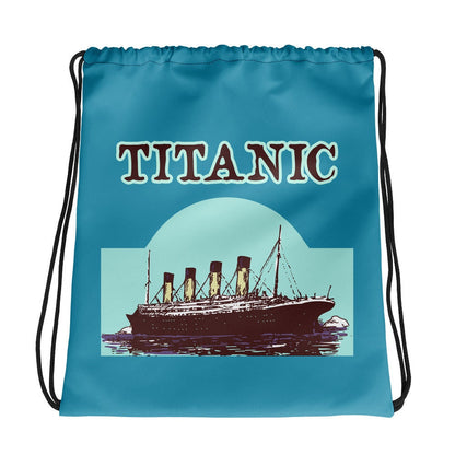 Titanic drawstring pouch, old poster style drawstring backpack, summer gym bag