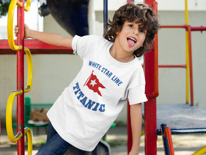 White Star flag Titanic shirt kids & youth 2-10 years, R.M.S Titanic fanatic kid cruise shirt