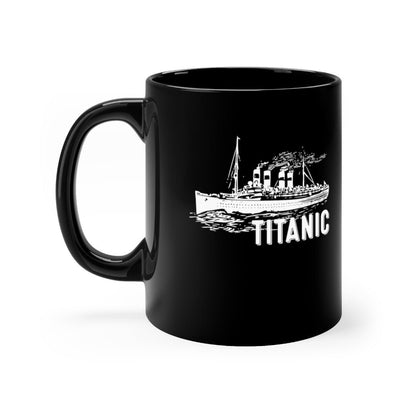 Black Titanic custom mug 11oz, vintage custom travel mug, large mug for teen boy