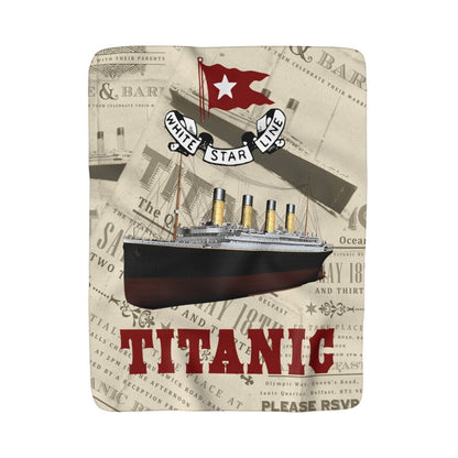 Titanic personalized blanket, sherpa blanket, vintage camping blanket