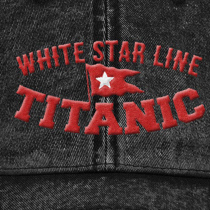 R.M.S Titanic dad hat, white star line embroidery font, Titanic teen boy gift