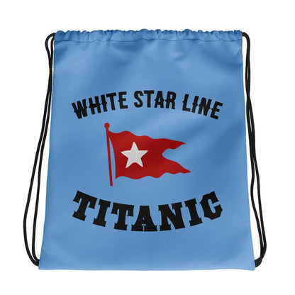 White Star Line drawstring pouch, Titanic boys drawstring bag, history teacher gift - vintage drawstring