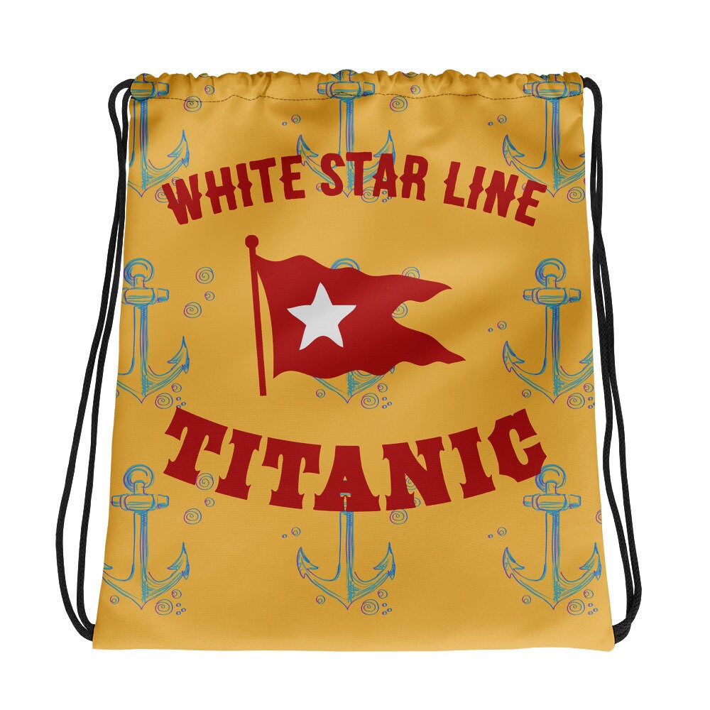 Cruise drawstring pouch, Titanic backpack, vintage drawstring for kids - retro drawstring bag