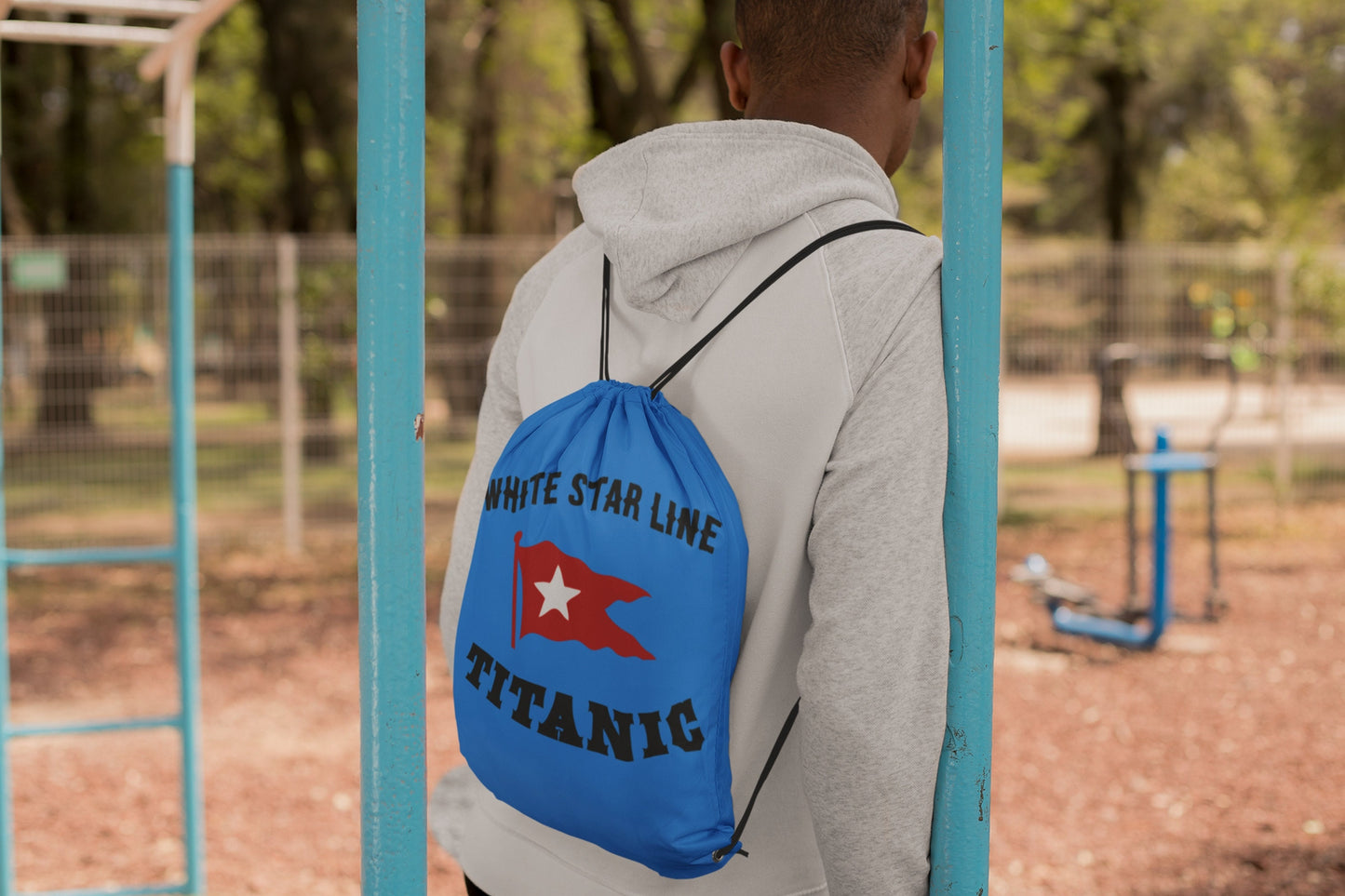 White Star Line drawstring pouch, Titanic boys drawstring bag, history teacher gift - vintage drawstring