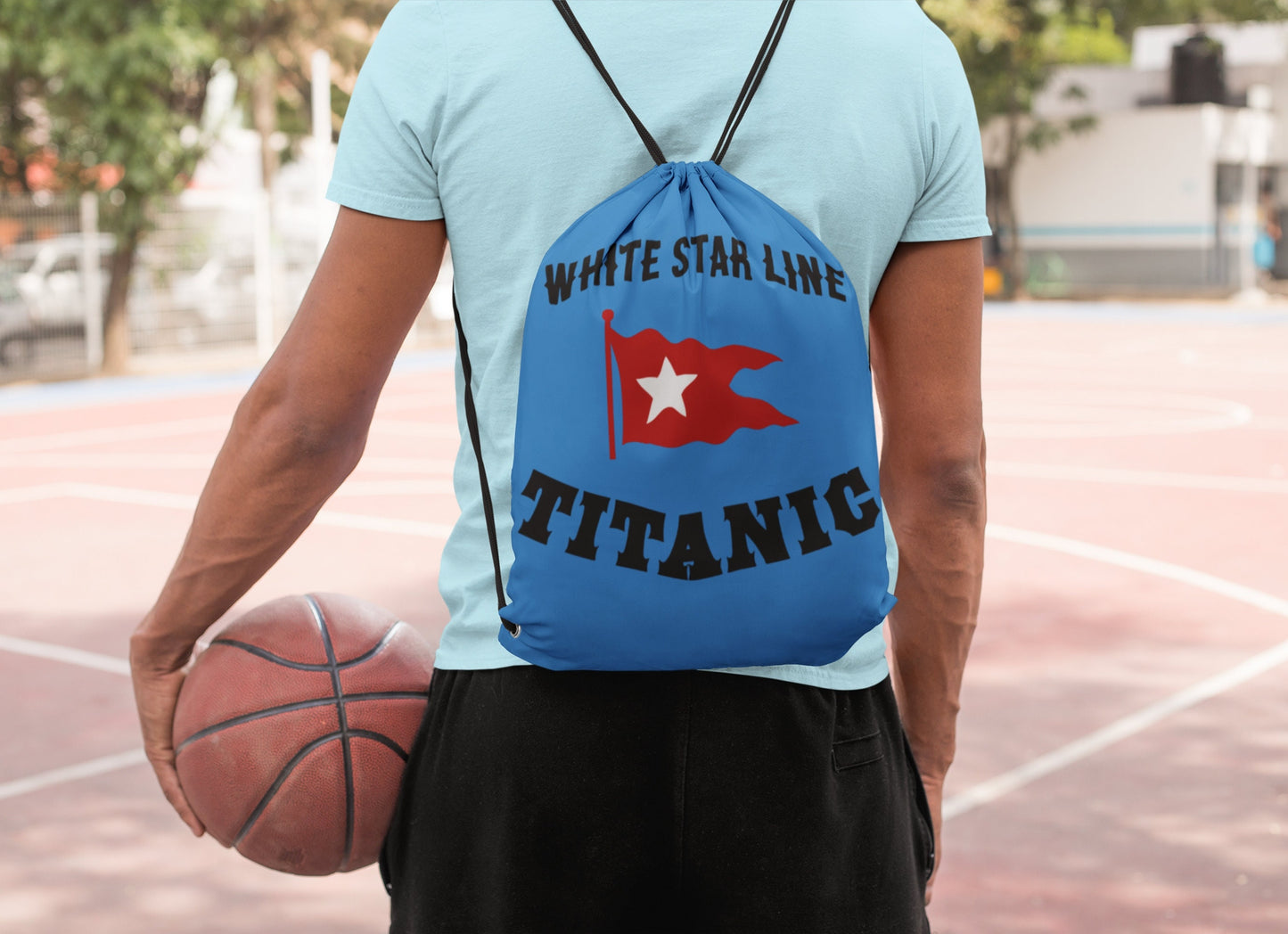 White Star Line drawstring pouch, Titanic boys drawstring bag, history teacher gift - vintage drawstring