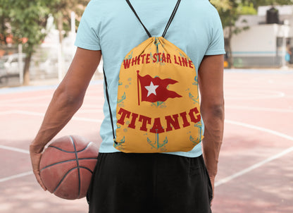 Cruise drawstring pouch, Titanic backpack, vintage drawstring for kids - retro drawstring bag