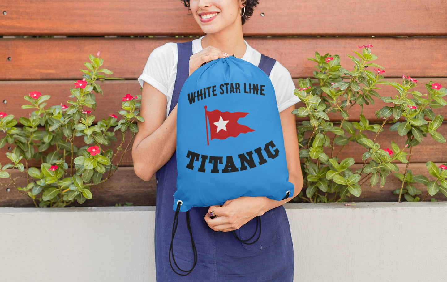 White Star Line drawstring pouch, Titanic boys drawstring bag, history teacher gift - vintage drawstring