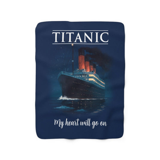 Titanic fleece blanket, Titanic personalized blanket, sherpa blanket, vintage camping blanket