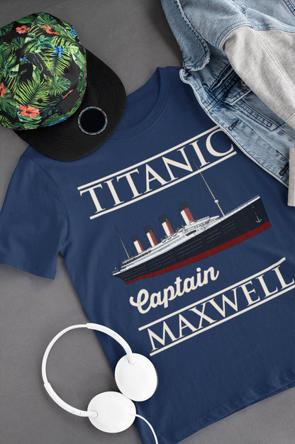 Personalized Captain Titanic kid's name shirt, handmade t shirt - personalized reusable Titanic gift for boy 2 - 14 years old