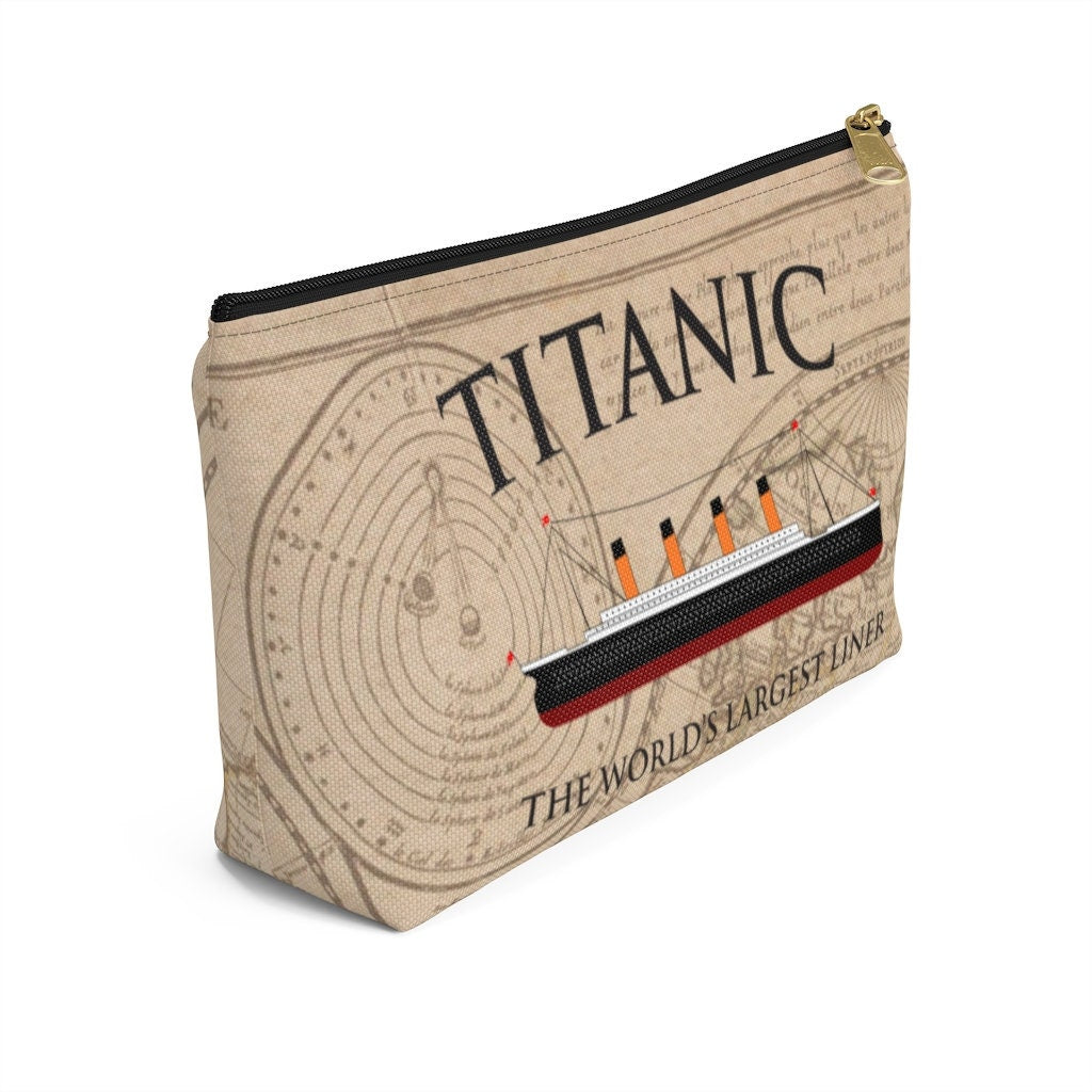 School pencil case with Titanic the world's biggest liner, gift for the pupil history buff - Titanic lover