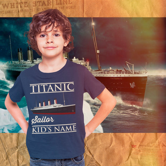 Sailor Titanic custom name shirt, handmade t shirt - personalized reusable Titanic gift for boy 6 8 years old