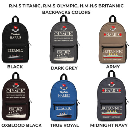 Captain Titanic custom name backpack, personalized backpack - reusable Titanic gift for boy 6 14 years old, back to school backpack