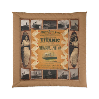 RMS Titanic comforter, white star line custom comforter, personalized eco friendly yellow comforter, Christmas gift for boy 6 8 years old