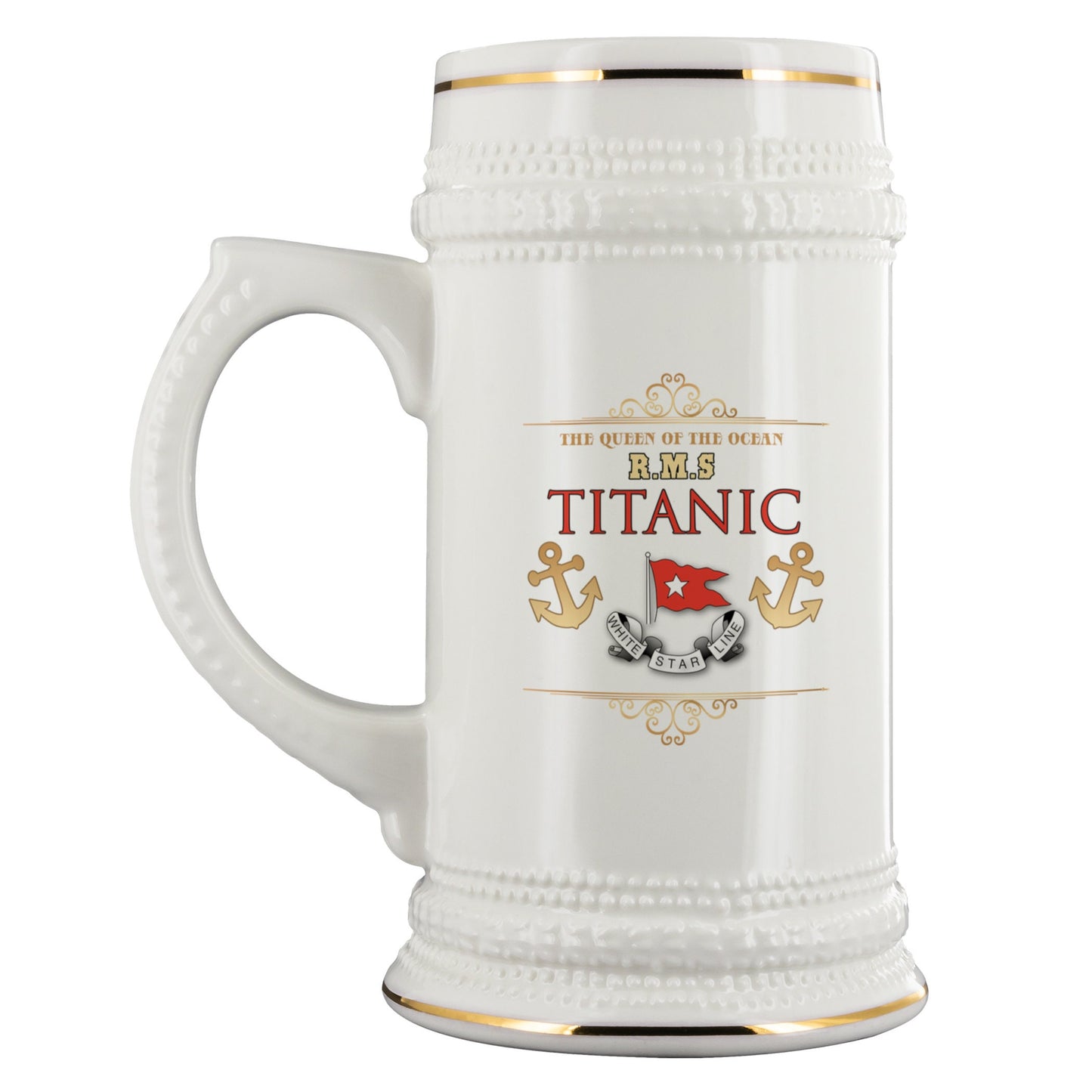 Titanic Beer Mug, White Star Line Beer Mug, Personalized Beer Stein, Beer Lover Gift, Ceramic Beer Mug