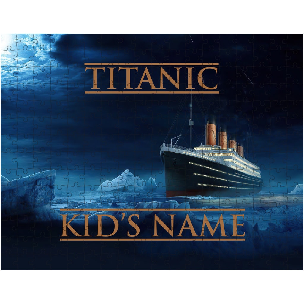 Titanic personalized puzzles, custom handmade puzzle for boy, gift for boy 6 8 years old, kid's name 252 piece puzzles