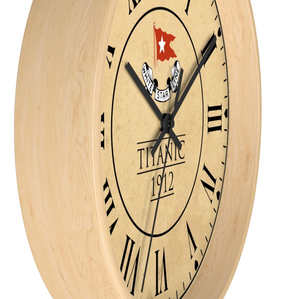 Titanic 1912 wall clock, white star line wooden wall clock, retro wall clock - vintage wall clock gift for boy 6 8 year