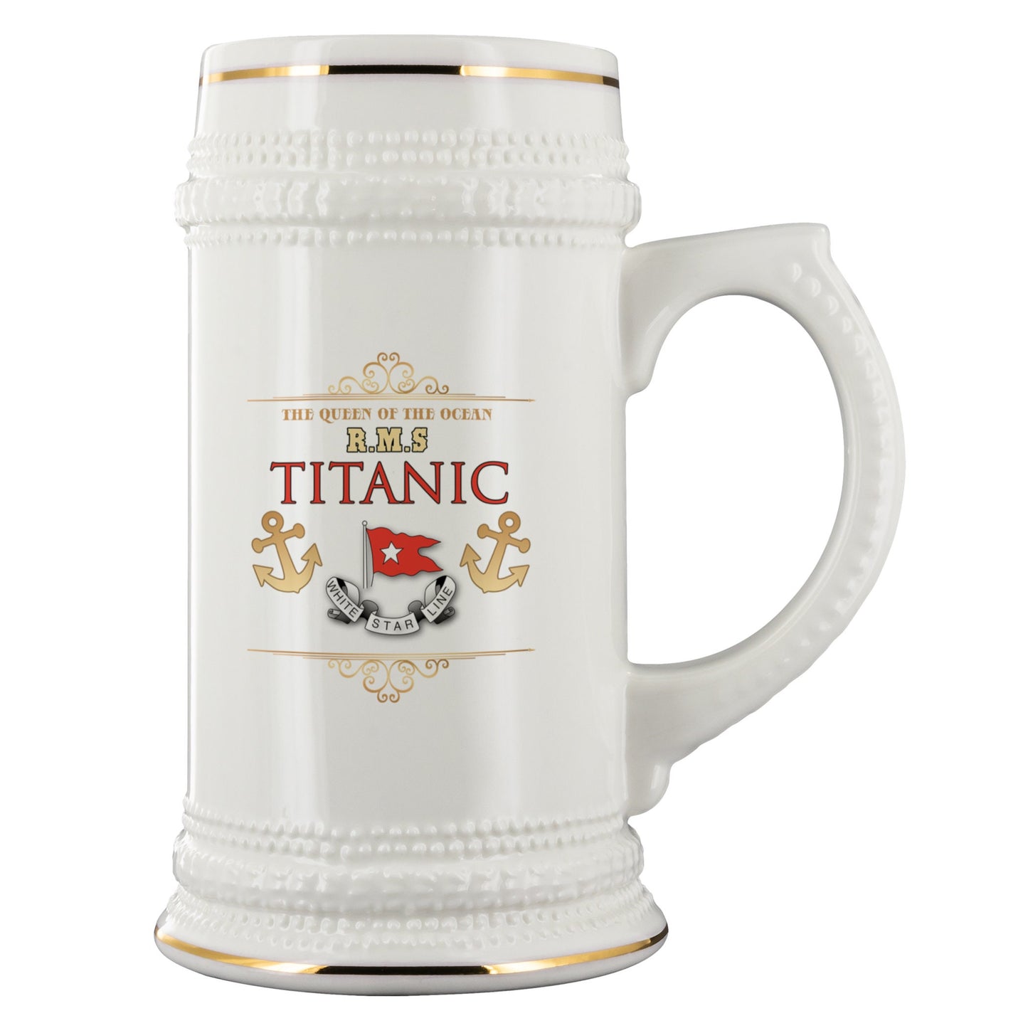 Titanic Beer Mug, White Star Line Beer Mug, Personalized Beer Stein, Beer Lover Gift, Ceramic Beer Mug