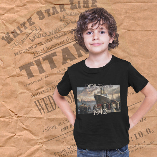 Titanic 1912 vintage tee, Titanic gift for history buff, 7 year old boy gift, handmade shirt for the Titanic party