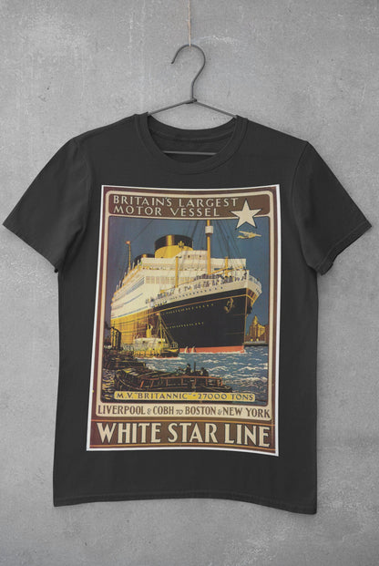 White Star Line shirt, Titanic & Olympic tshirt, old poster style tee for 6 year old boy, custom kid shirt for Titanic party