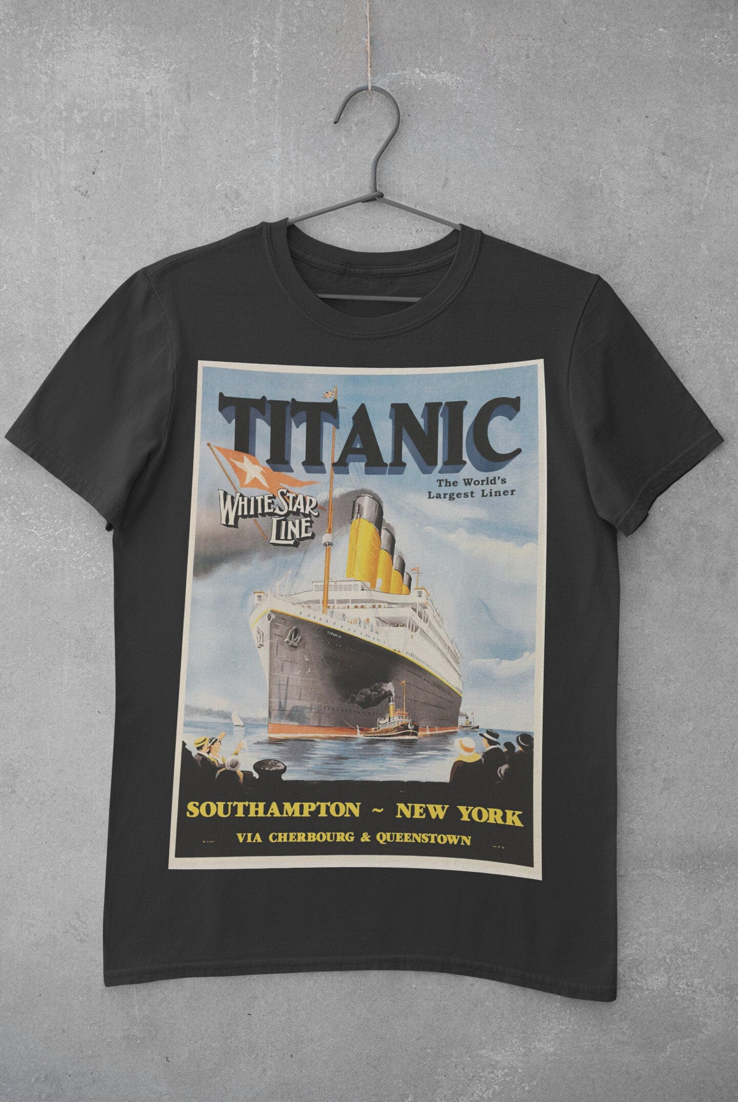 Titanic shirt the World's Largest Liner, White Star Line t-shirt, Southampton - New York tshirt, 11 year old boy gift