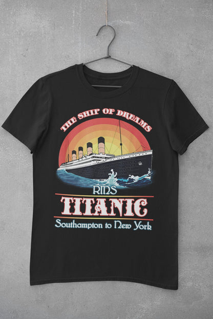 Titanic shirt - the ship of dreams, RMS Titanic t-shirt Southampton to New York, 8 year old boy gift- Titanic party tee