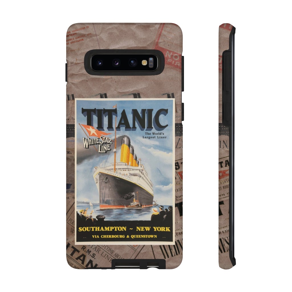 Titanic old poster tough cases, White Star Line phone cases -  galaxy cases, 10 year old boy gift