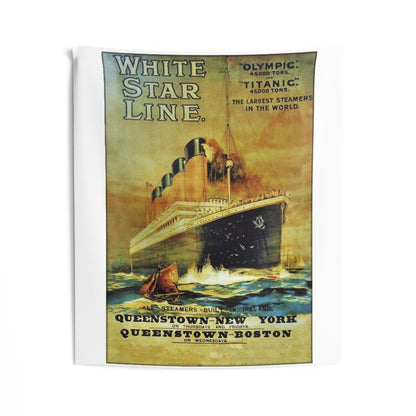 Titanic wall tapestries, White Srtar Line tapestries wall hanging, 6 year old boy gift - Titanic party wall art