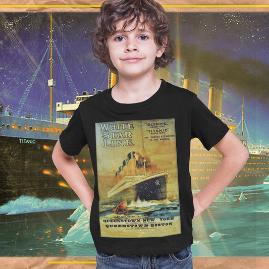 White Star Line t shirt for history lover, Titanic t-shirt fot RMS Titanic party, 7 year old boy gift - custom kid shirt