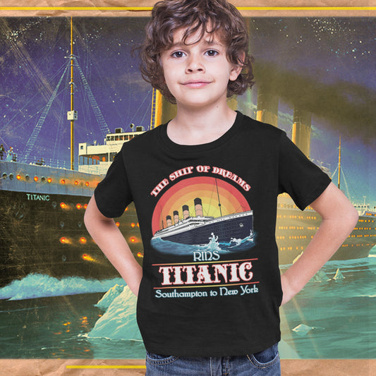 Titanic shirt - the ship of dreams, RMS Titanic t-shirt Southampton to New York, 8 year old boy gift- Titanic party tee