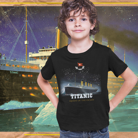 Titanic queen of the ocean t shirt, vintage tee for 8 year old girl gift, handmade clothing for the Titanic party, gift for history lover