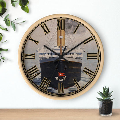 RMS Titanic vintage wall clock, White Star Line wooden wall clock - small wall clock 6 year old boy gift, retro wall clock