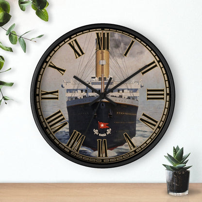 RMS Titanic vintage wall clock, White Star Line wooden wall clock - small wall clock 6 year old boy gift, retro wall clock