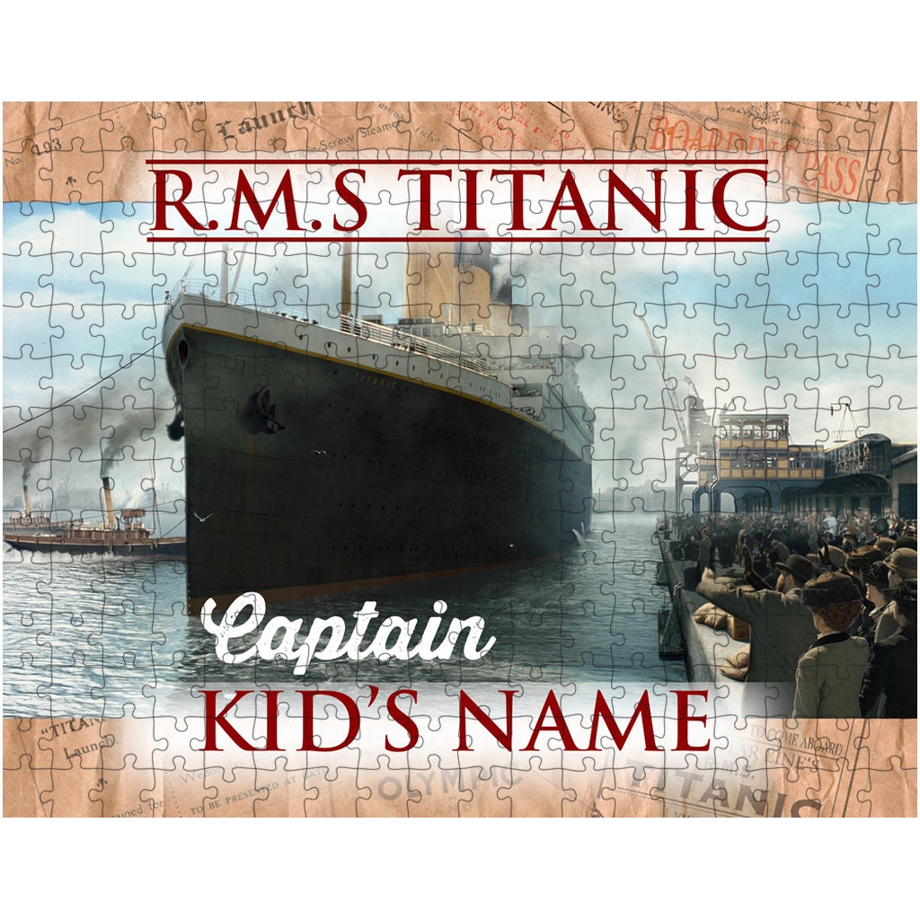 Jigsaw puzzle RMS Titanic, unique kids puzzles for history buff, personalized name puzzles, custom puzzles - 10 year old boy gift