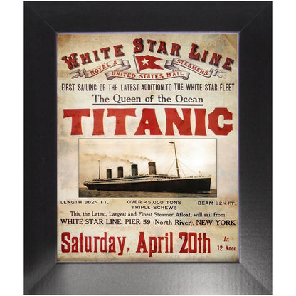 Titanic art framed prints - White Star Line framed poster prints, Titanic framed wall art  - Titanic lover gift, Titanic fan gift