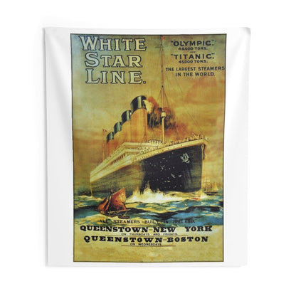 Titanic wall tapestries, White Srtar Line tapestries wall hanging, 6 year old boy gift - Titanic party wall art