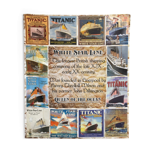 Titanic collage indoor wall tapestries - multiple sizes tapestry wall hanging, boy room decor, titanic party vintage old poster