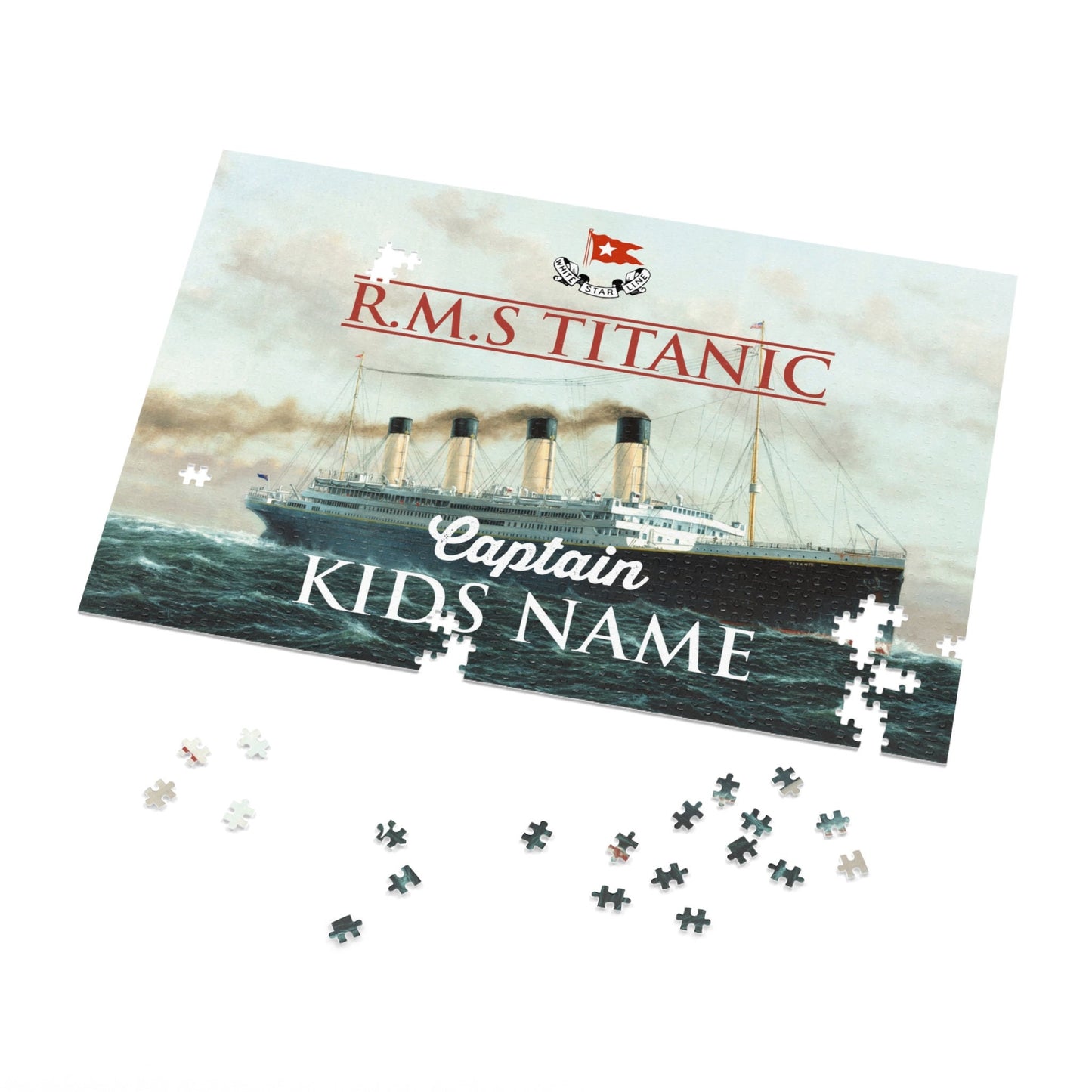 Titanic custom jigsaw puzzle, personalized name puzzle - name puzzle baby, gift for history lover (30, 110, 252, 500, 1000-piece)