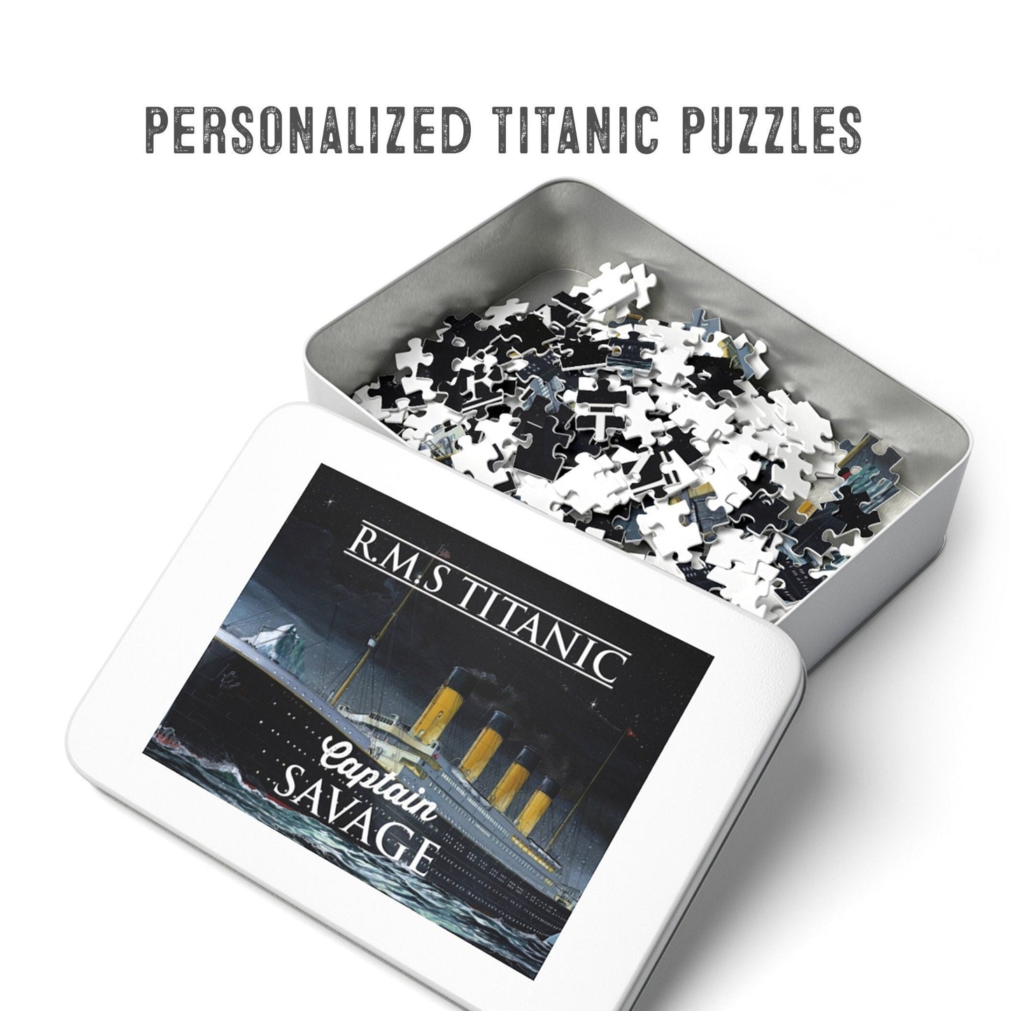 Jigsaw puzzle personalized, the Titanic kids puzzle name - antique puzzle, metal box puzzle pictures (30, 110, 252, 500, 1000-piece)