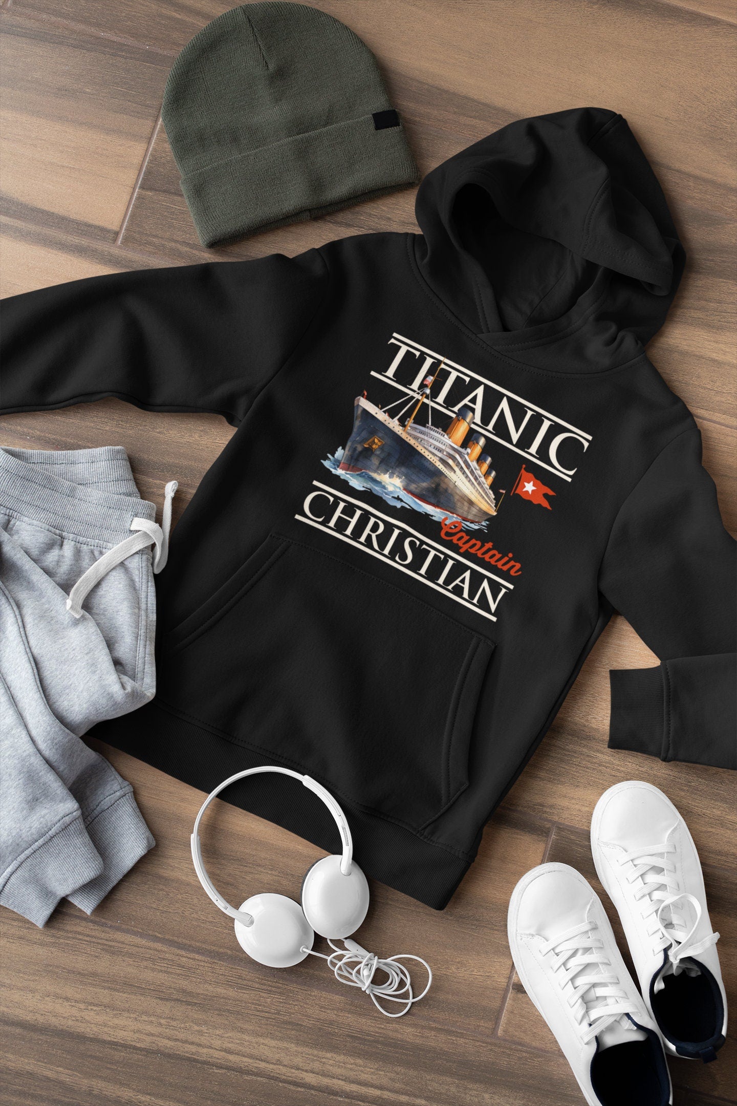 Youth hooded sweatshirt, Titanic pullover for kids, fleece hoodie for boys 6 7 8, hooded top, the Titanic lover Christmas gift