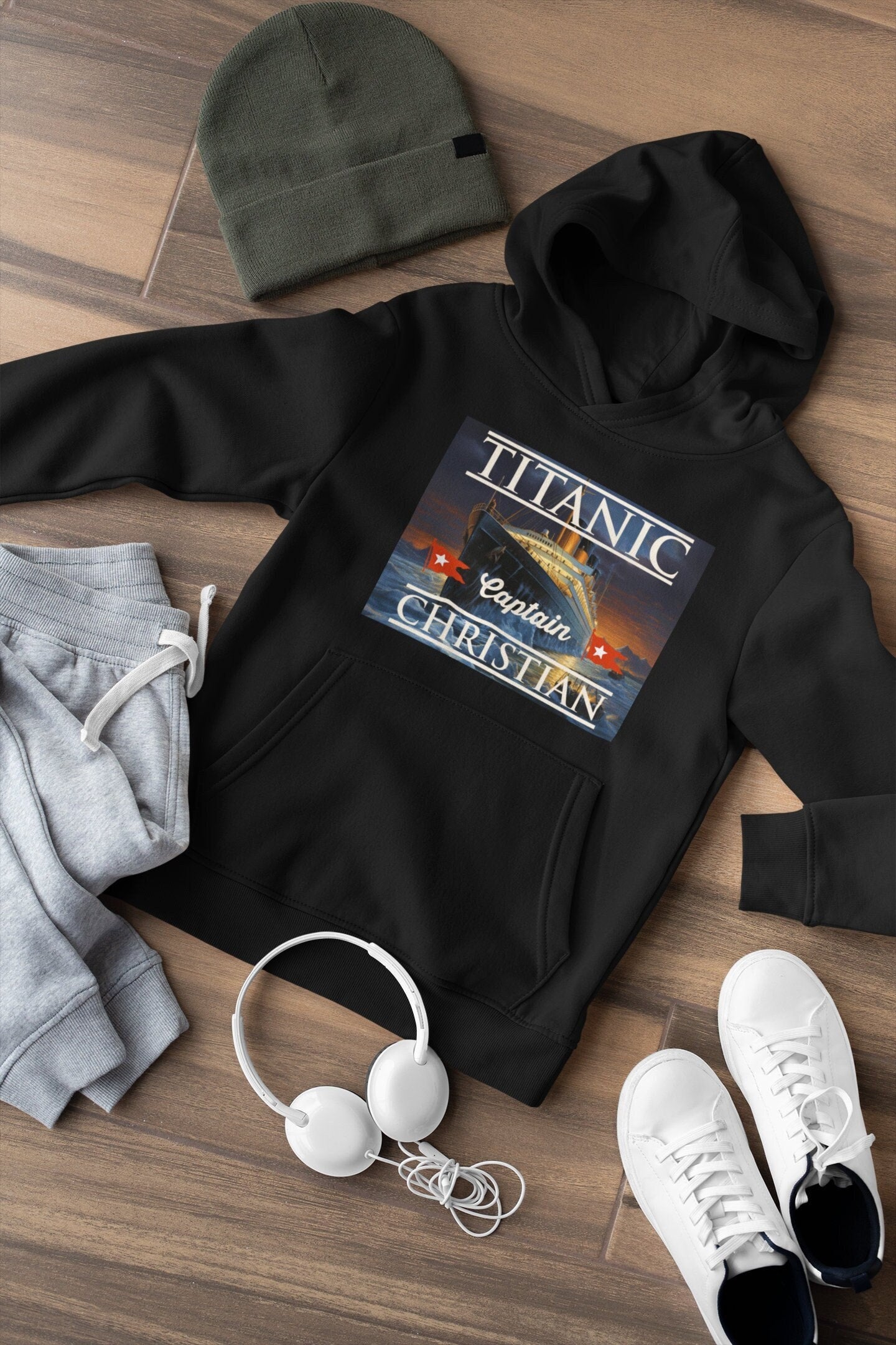 Titanic gift for the Titanic lover - custom hoodie with child name, personalization sweatshirt for history buff