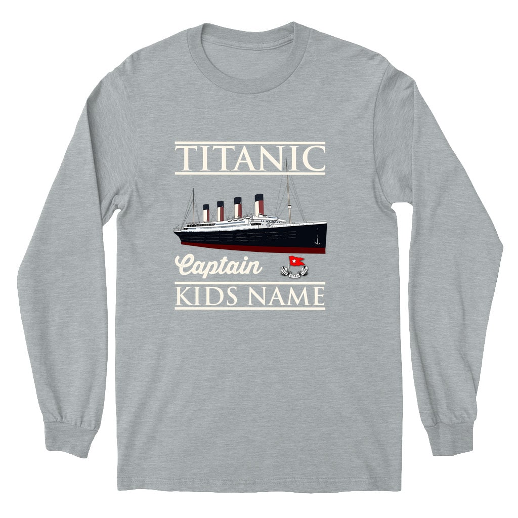 Captain Titanic custom name shirt, handmade t shirt - personalizer reusable Titanic gift for boy 6 8 years long sleeve shirts youth Sizes