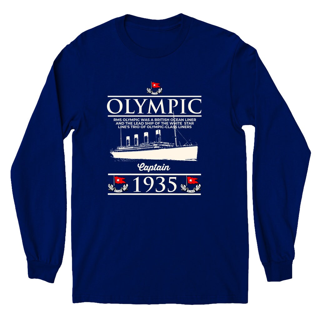 Olympic gift for history lover, Titanic's twin long sleeve shirts, shirt for boy and girl history buff, White Star Line tshirt (youth sizes)