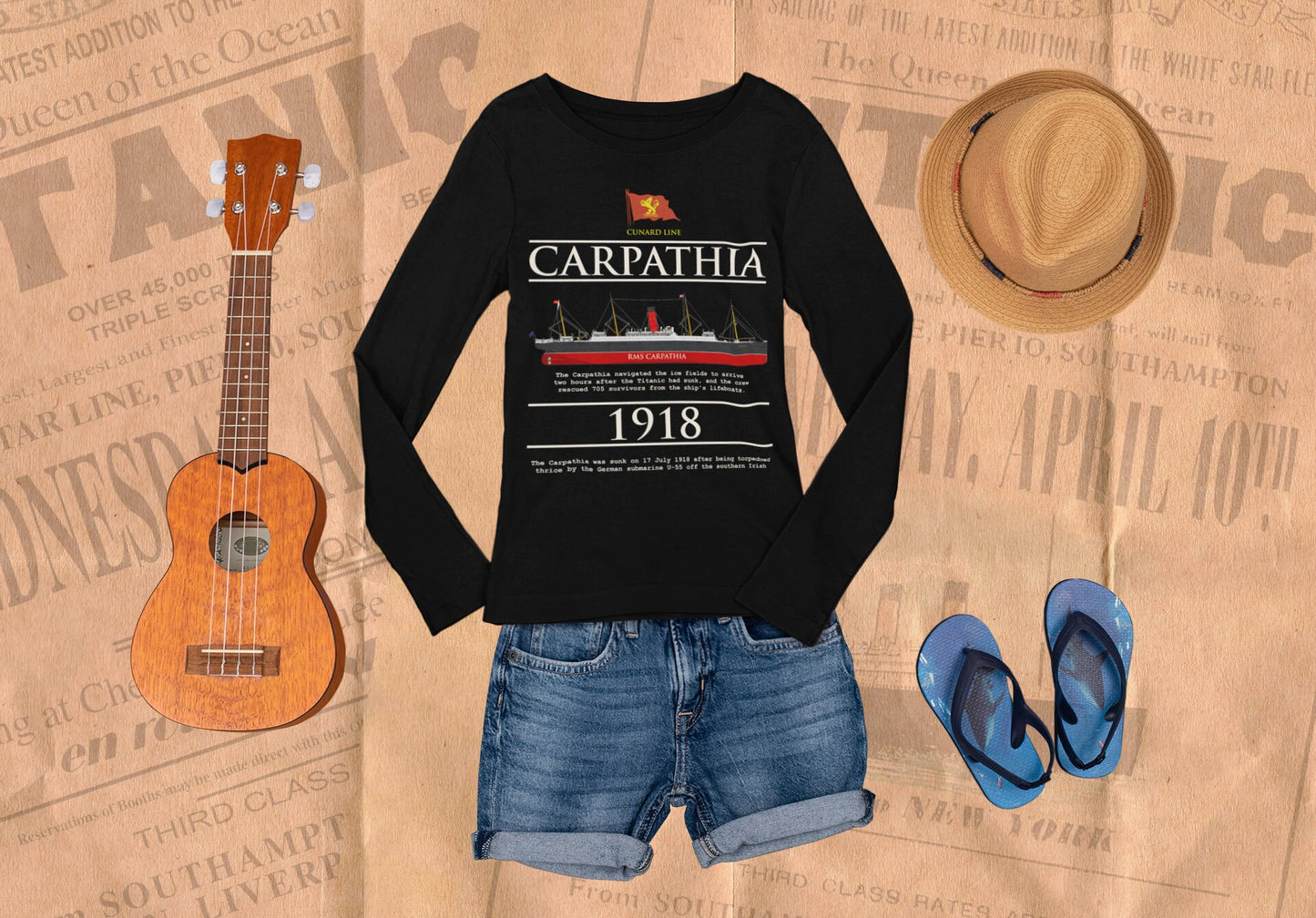 Carpathia shirt, Titanic custom t shirt - long sleeve tshirt for boys and girls, custom kids Titanic clothes ocean theme party tee