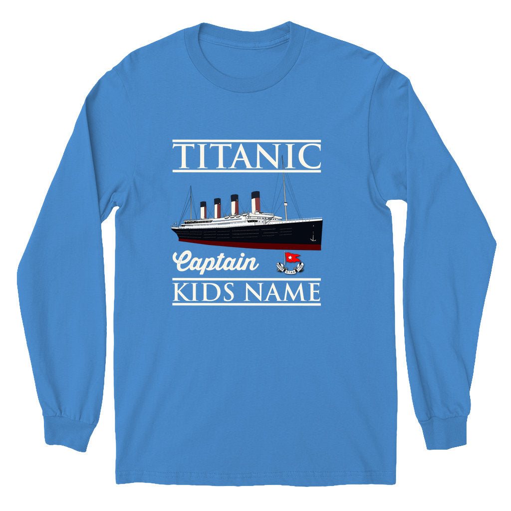 Captain Titanic custom name shirt, handmade t shirt - personalizer reusable Titanic gift for boy 6 8 years long sleeve shirts youth Sizes