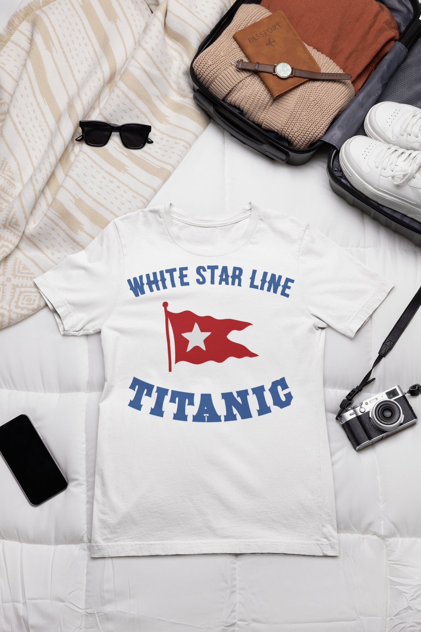 White Star flag Titanic shirt kids & youth 2-10 years, R.M.S Titanic fanatic kid cruise shirt